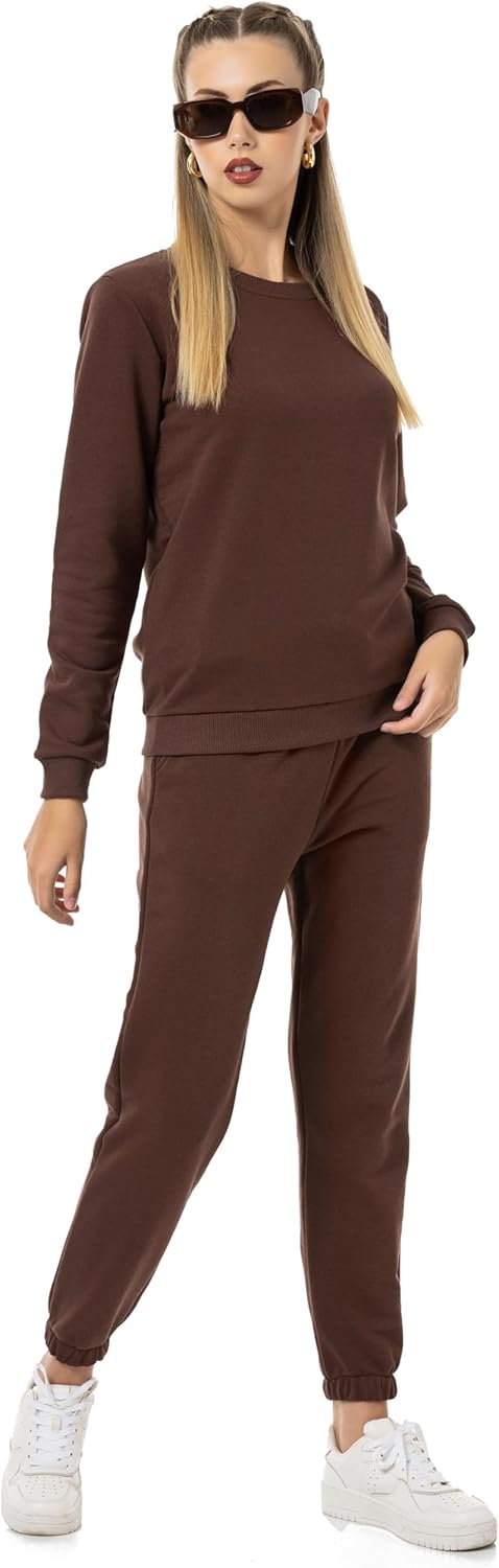Red Bridge Damen Freizeitanzug Jogginganzug Hose Sweatshirt Premium Basic, XS Braun