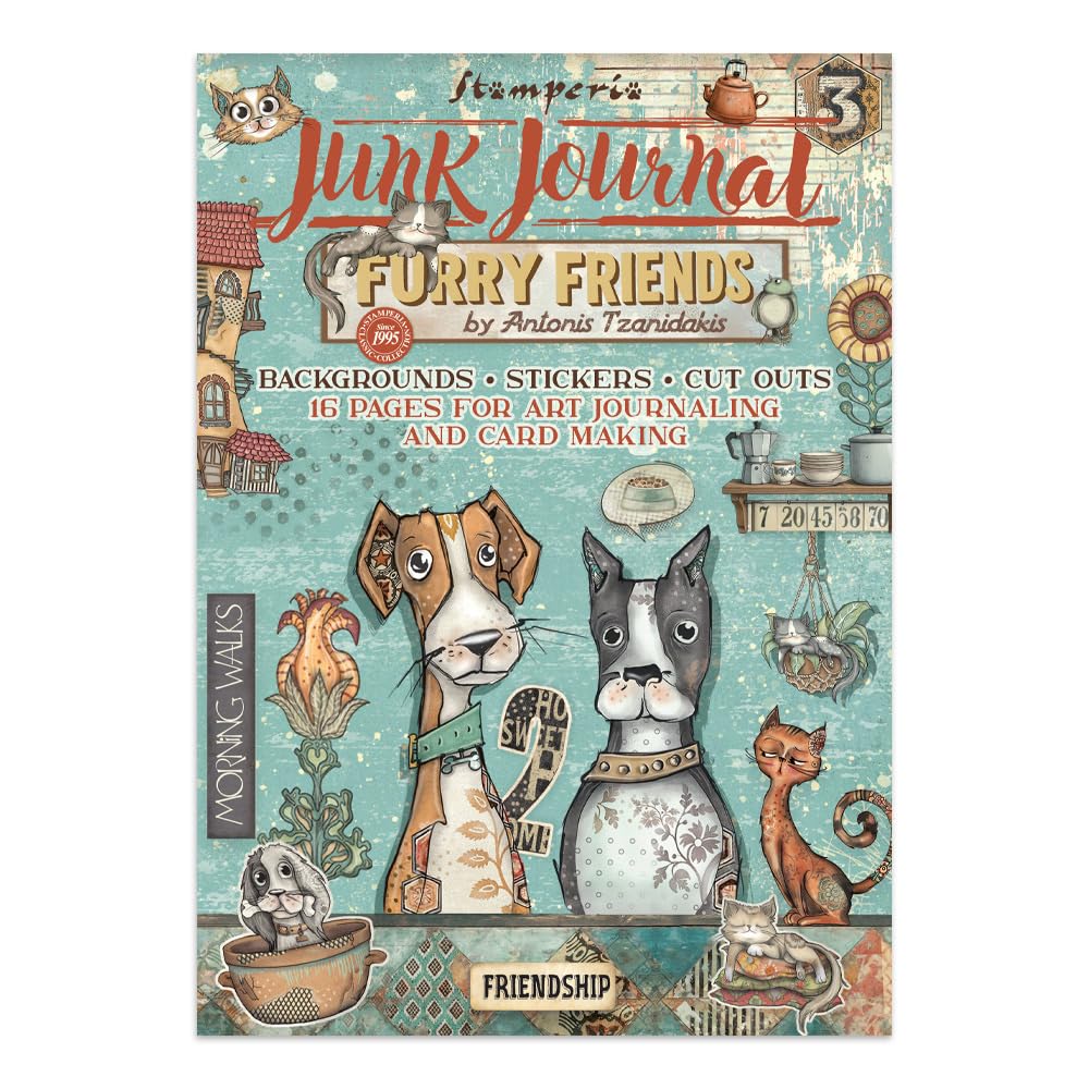 Stamperia - Junk Journal Stickers, Cut-Outs, and Backgrounds for Scrapbooks, Albums, Card Making, Bu