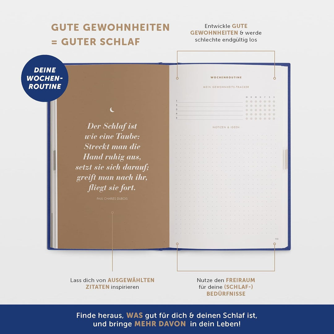 UrBestSelf 6-Minuten-Schlaftagebuch | Endlich besser ein- und durchschlafen | vom Autor des Millione