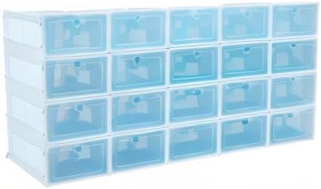 SABUIDDS Schuhboxen 20er Set Schuhkartons Durchsichtig Schuhaufbewahrung mit Deckel Aufbewahrungsbox