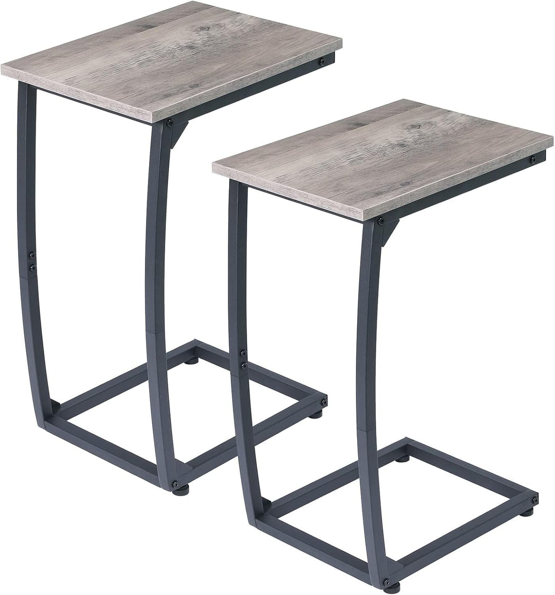 C-förmiger Beistelltisch 2er-Set, Beistelltisch für Couch, Gebogene Stützbeine, TV-Tablett, Tisch fü