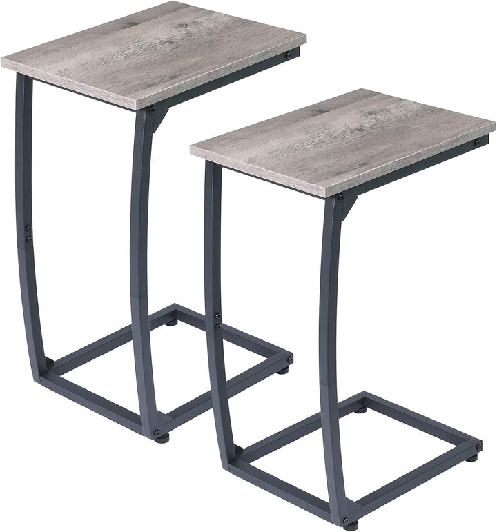 C-förmiger Beistelltisch 2er-Set, Beistelltisch für Couch, Gebogene Stützbeine, TV-Tablett, Tisch fü