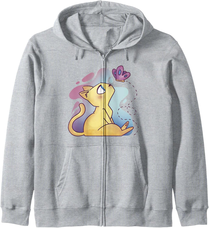 Katze mit Schmetterling. Kapuzenjacke