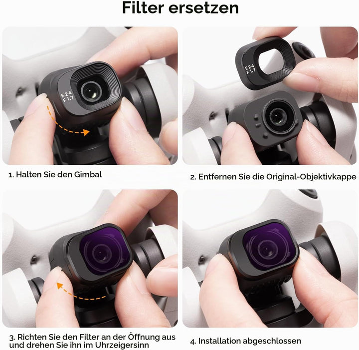 K&amp;F Concept Mini 4 Pro ND Filterset, 4 Stück ND8, ND16, ND32, ND64 Filter Kompatibel mit DJI Mini 4