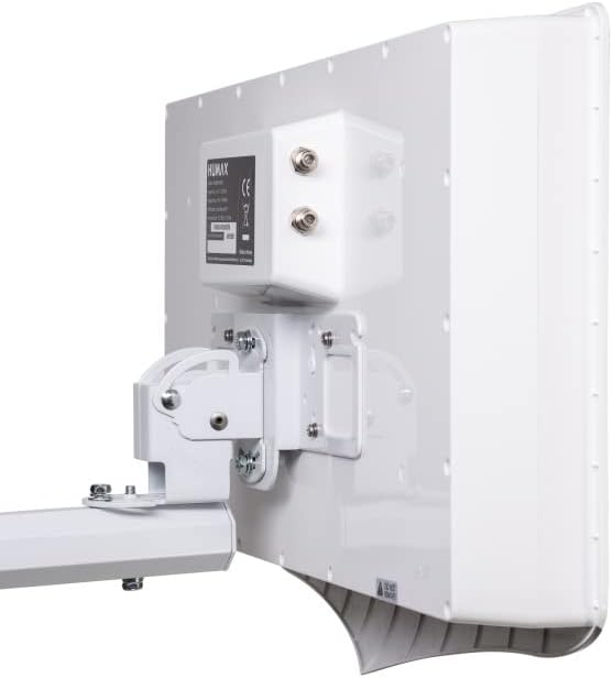 HUMAX Digital H40D2 Flat Spiegel SAT Flachantenne für 2X Teilnehmer weiss mit Twin LNB Single, mit T