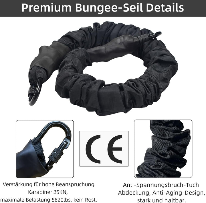 PRIOR FITNESS Bungee-Fitnessgeräte-Set, schweres Bungee-Widerstandsband, elastisches Tanz-Bungee-Sei
