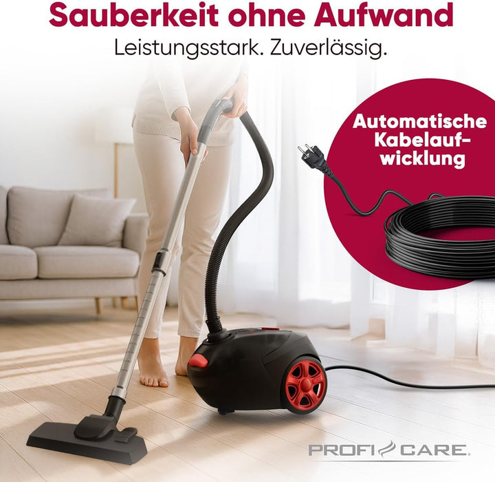 ProfiCare® Bodenstaubsauger mit energiesparenden 700 Watt | Staubsauger mit 4-Fach Mikrofiltersystem