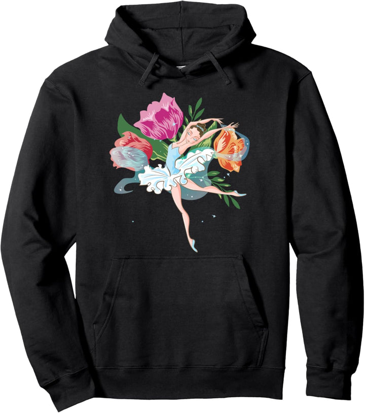 Magische Fee Bunte Regenbogentänzerin Blumen Tanzen Ballet Pullover Hoodie