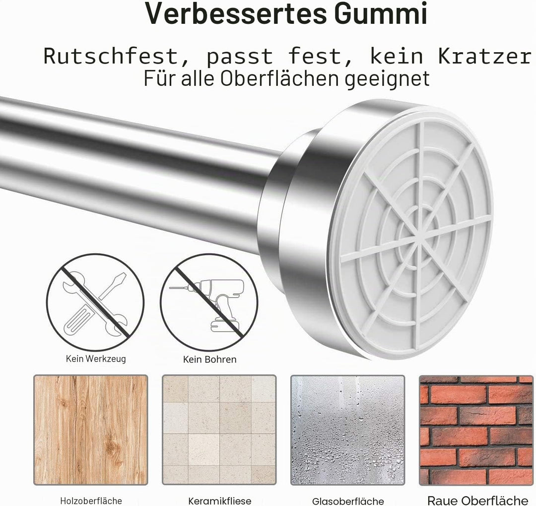 Teleskopstange Siler 150cm-250cm Duschvorhangstange ohne Bohren aus Edelstahl ausziehbare Kleidersta
