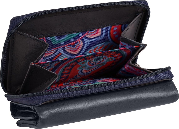 bruno banani Geldbörse Echt Leder Damen | | 021753 Blau, Blau
