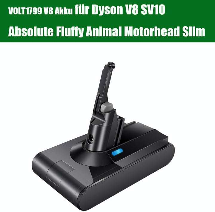 VOLT1799 V8 Akku 21,6V 4000mAh Li-ion Ersatzakku für Dyson V8 SV10 akku,Kompatibel mit Dyson V8 Abso