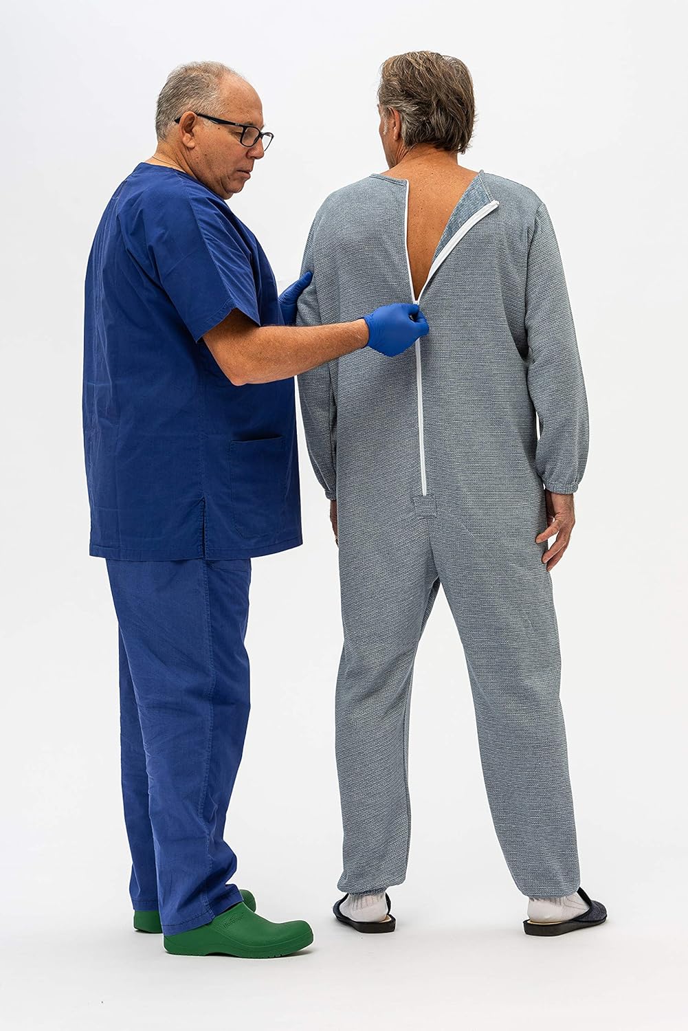 FERRUCCI COMFORT Winter-Sanitärpyjama mit Rückenreissverschluss, 9014/1, für Inkontinenz, Alzheimer,