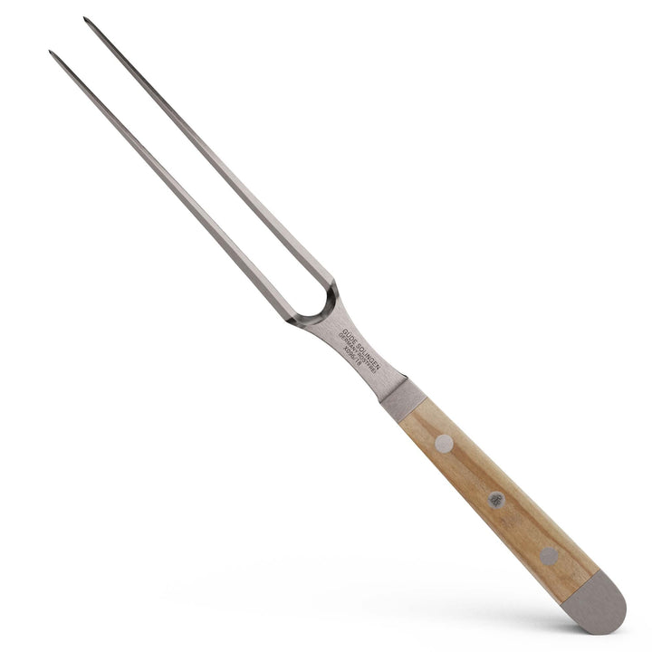 GÜDE Solingen - Fleischgabel geschmiedet, 18 cm, Olivenholz, ALPHA OLIVE, Doppelkropf, Handmade Germ
