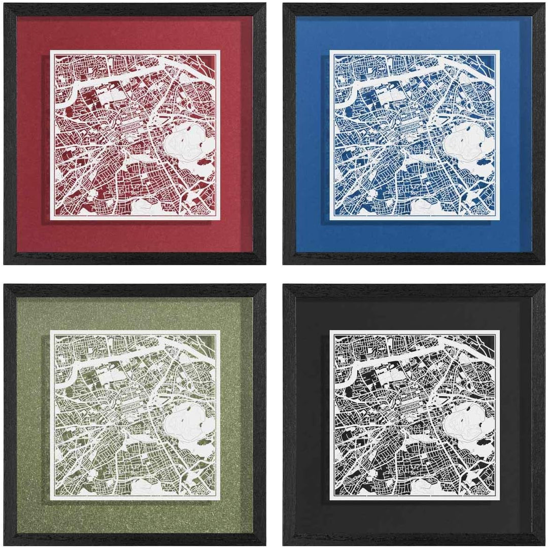 O3 DESIGN STUDIO - Marco de Papel para mapas, 22,8 x 22,8 cm, en Caja de Regalo, Fondo, autocambiant