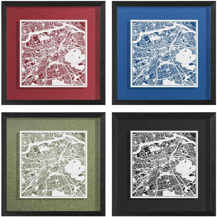 O3 DESIGN STUDIO - Marco de Papel para mapas, 22,8 x 22,8 cm, en Caja de Regalo, Fondo, autocambiant