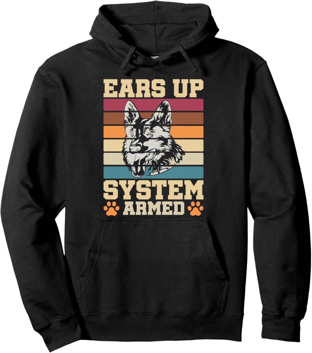 Hunde Haustier Lustiges Geschenk Retro Deutscher Schäferhund Pullover Hoodie