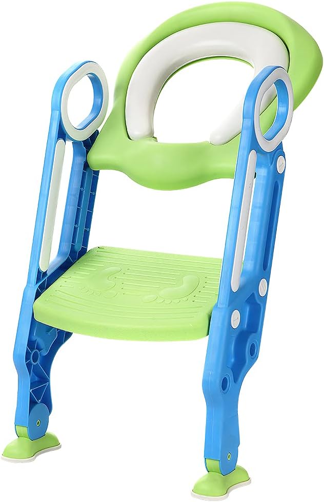 Toilettensitz Kinder mit Treppe, Kinder Toilettensitz Toilettentrainer, Weicher WC Sitz, Faltbar Kin