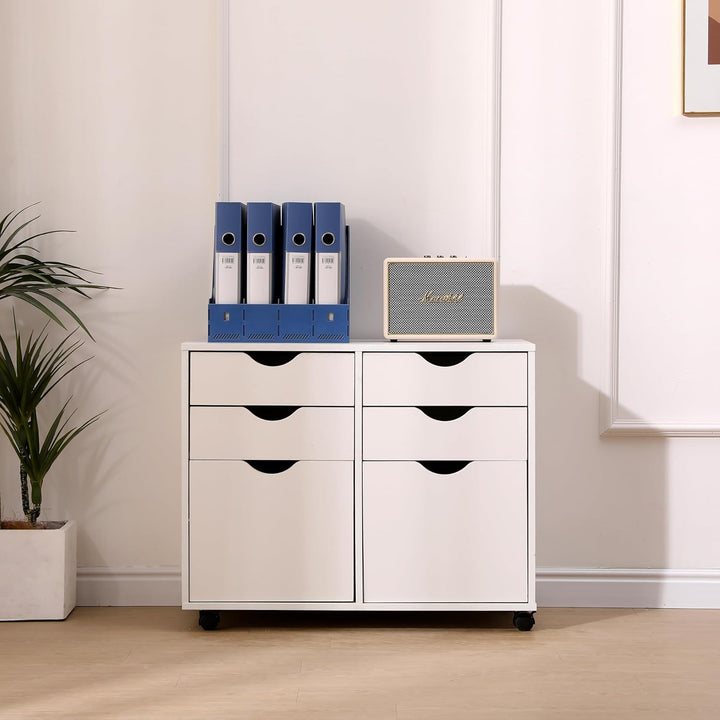 MMT Aufbewahrungsschrank, weiss, 4 Schubladen, Podest, 2 Schrank, mobiler Aktenschrank, Make-up-Aufb