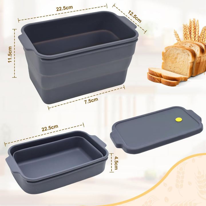Brotbackform Silikon mit Deckel, BPA-Freie, Antihaftbeschichtete, Flexible Backform, Hitzebeständige