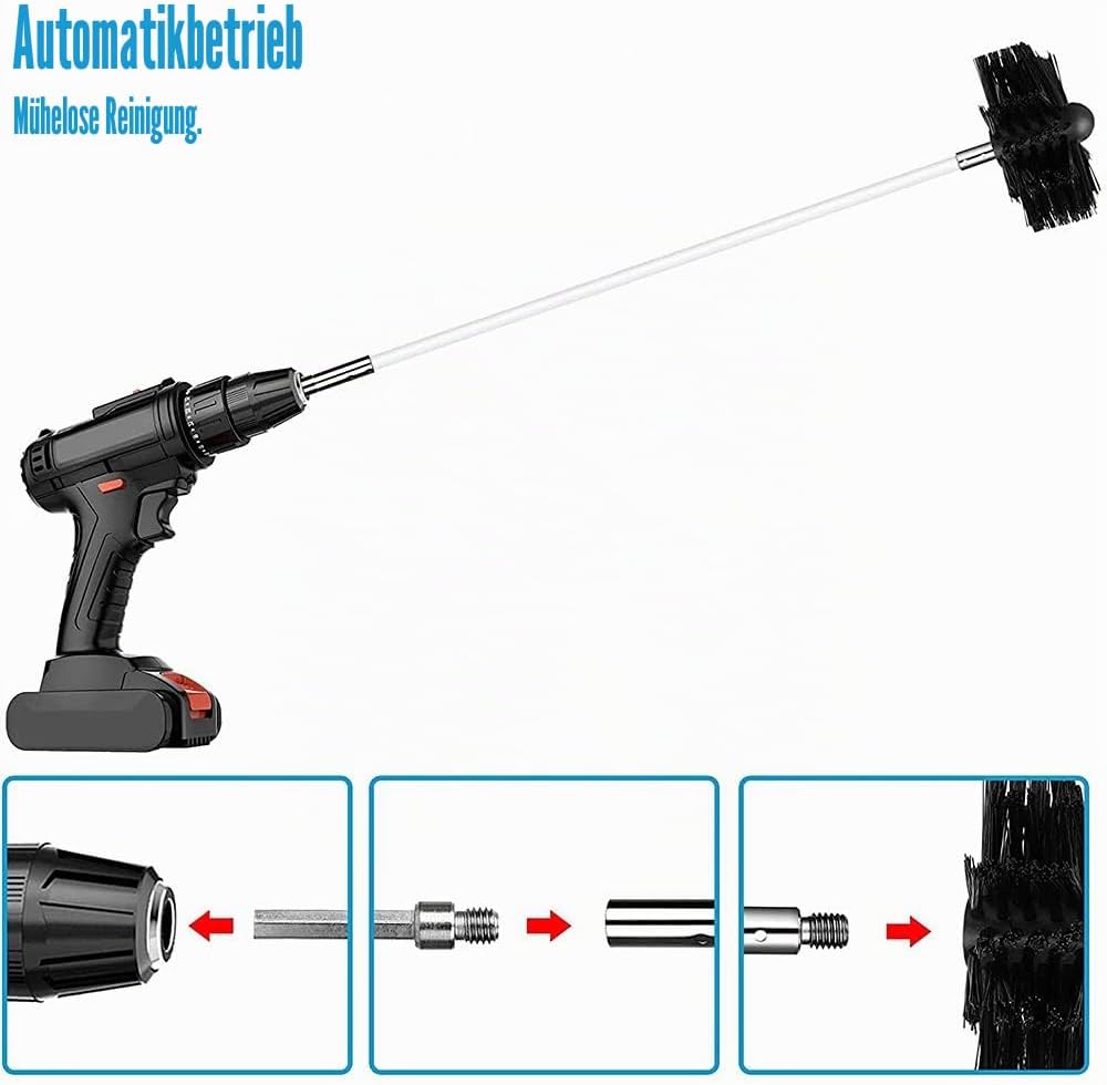 Ruolin Ofenrohrbürste Ofenbürste Kaminbürste, Kaminbürsten-Kit, Kanalentlüftungs Reinigungsset, Bürs