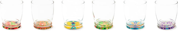 Excelsa Lissabon 6 Gläser mit dekoriertem Boden, Ml. 340, Durchmesser 8 cm, Glas