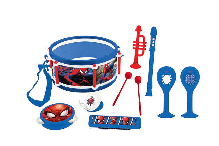 Lexibook, Spider-Man, Set mit 7 Musikinstrumenten (Trommel, Maracas, Kastagnette, Mundharmonika, Blo