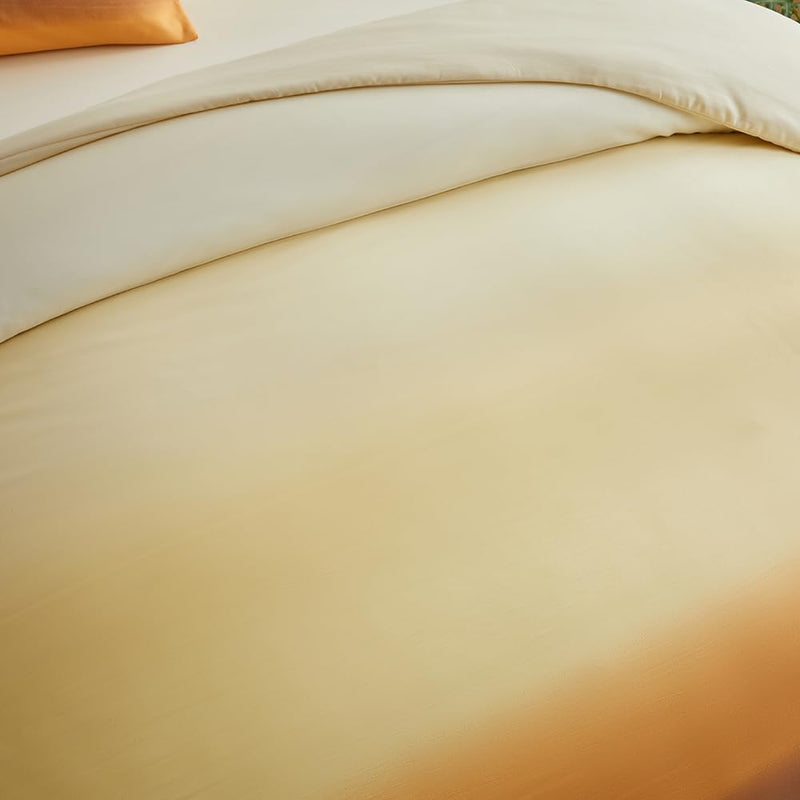 OLDBIAO Bettwäsche 155x220 cm 2er Set, Beige - Braun Farbverluaf Design, Weich Pflegeleicht Mikrofas