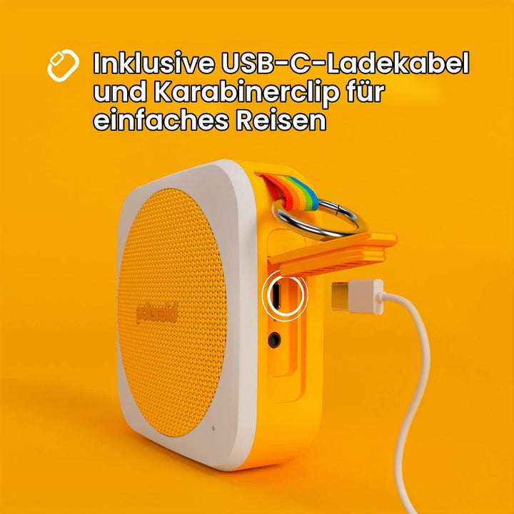 Polaroid P1 Music Player (Yellow) - Super Portable Wireless Bluetooth Speaker Rechargeable with IPX5