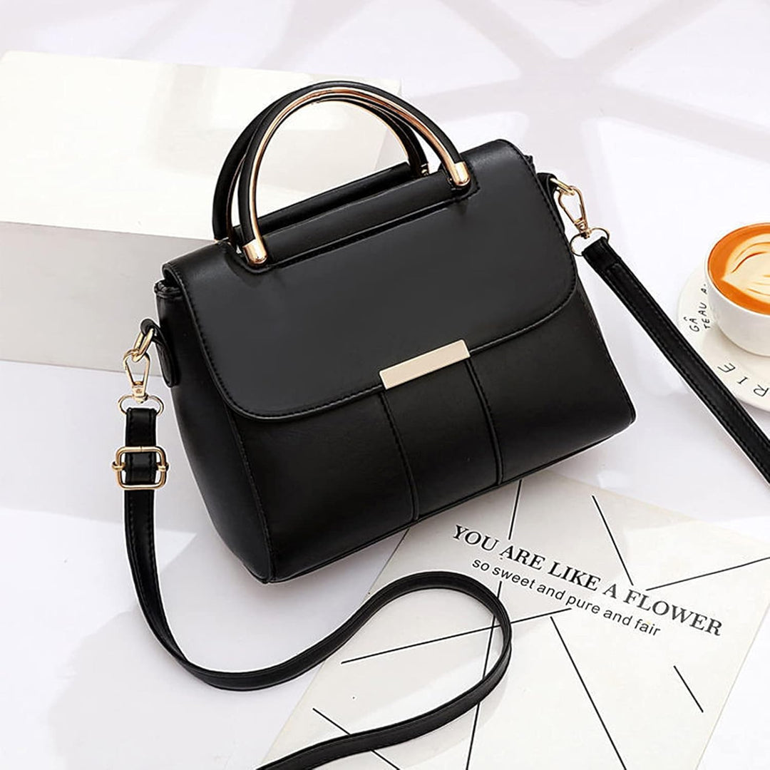 NICOLE &amp; DORIS Damen Handtasche mit Gewölbtem Griff Elegant PU Leder Schultertasche kleine Umhängeta