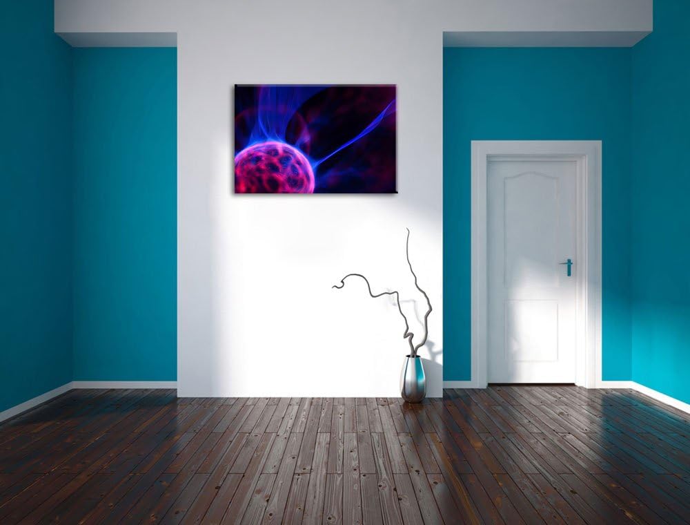 Pixxprint leuchtender Energieball auf Leinwand, XXL riesige Bilder fertig gerahmt mit Keilrahmen, Ku