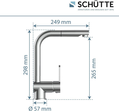 Schütte Niederdruck Küchenarmatur LONDON mit ausziehbarer Geschirrbrause, Armatur für Boiler/Unterti