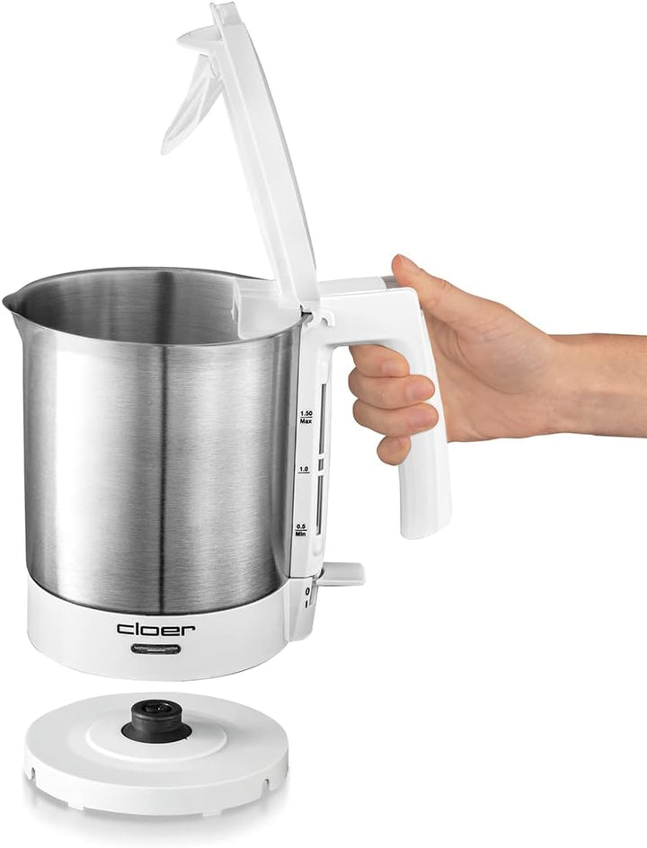 Cloer 4711 Wasserkocher, 2000 W, Trockengeh- und Überhitzungsschutz, aussen liegende Füllmengenmarki