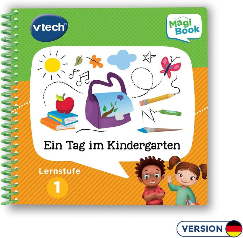 Vtech 80-481204 Lernstufe 1 - EIN Tag im Kindergarten MagiBook Lernbücher, Mehrfarbig & 80-480804 -