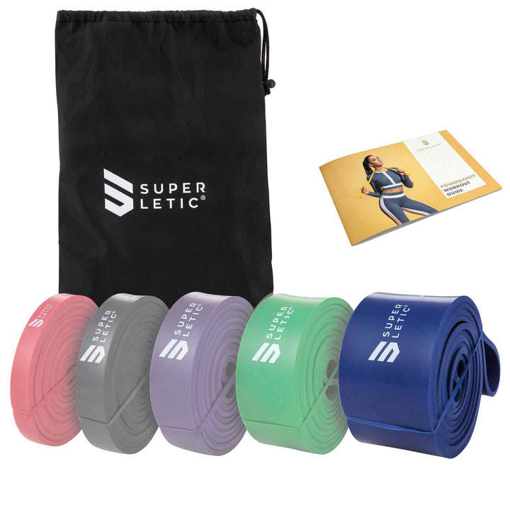 SUPERLETIC Powerbands, Widerstands-Fitness-Bänder, einzeln oder im Set, Pullup-, Resistance und Body
