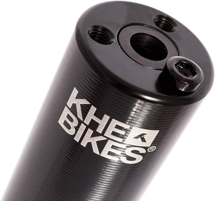 KHE Laser PRO BMX Pegs Alu CNC 10mm 14mm Achsen schwarz Paar 110g mit Adapter
