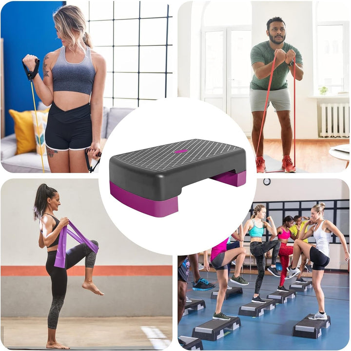 Höhenverstellbarer Stepper Für Workouts, Fitness Step, 45 Cm Rutschfeste Fitnessgeräte Für Zuhause,
