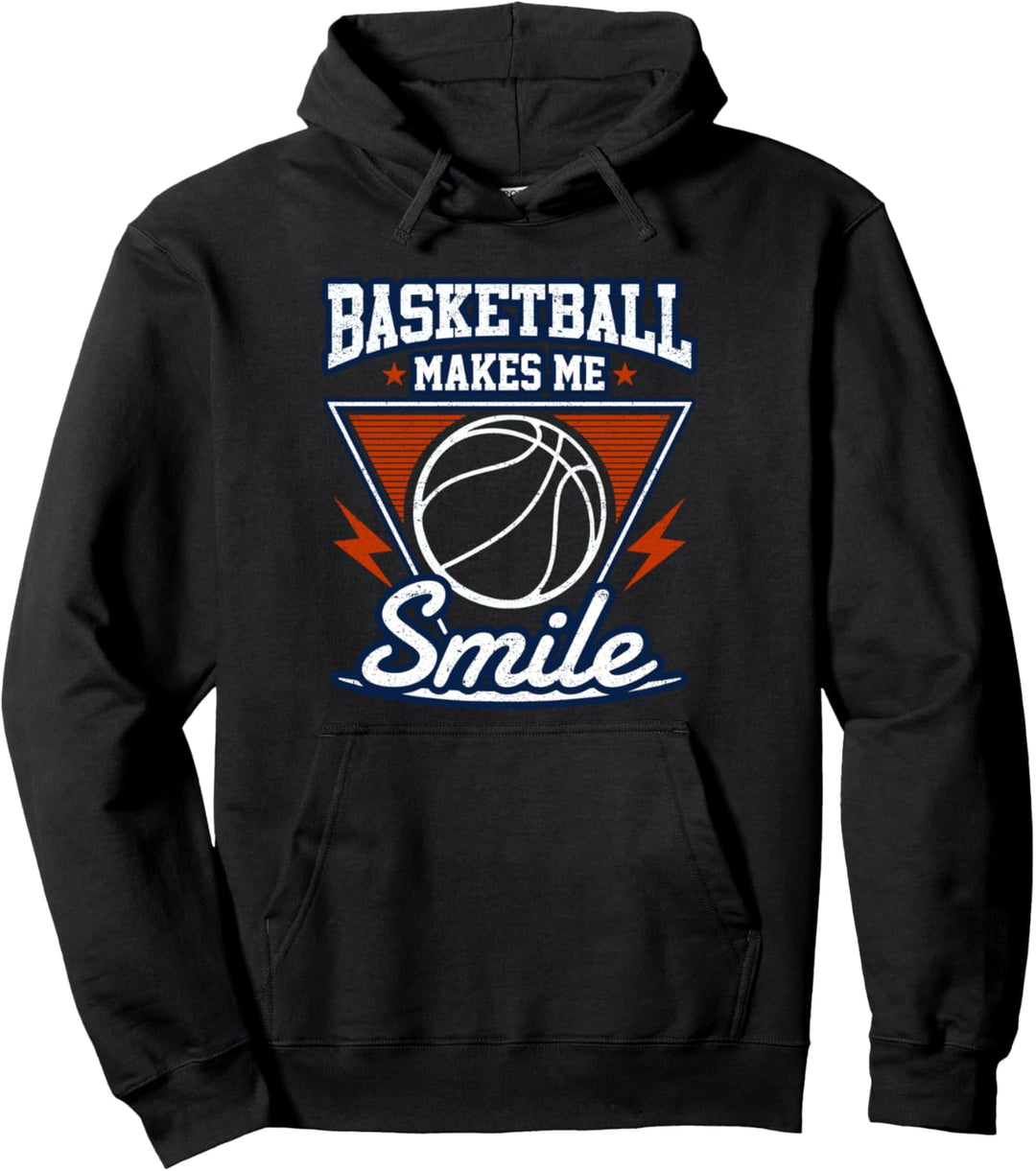 Basketball Lächeln Basketballer Geschenk Basketball Pullover Hoodie