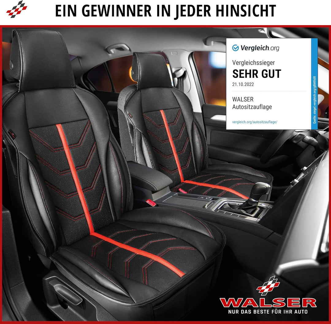 WALSER Premium Sitzauflage Auto Rückbank Kimi schwarz/grau, Vergleichssieger Auto Sitzauflagen, Auto