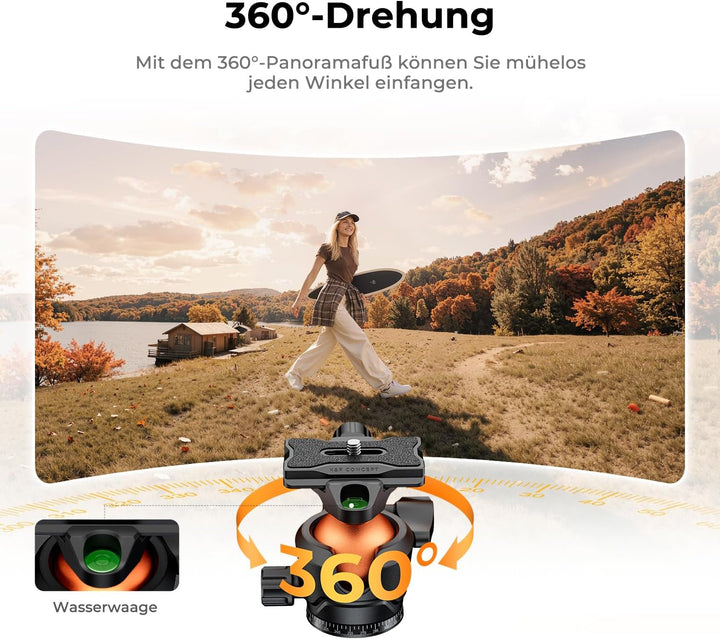 K&F CONCEPT Kamera Stativ Handy Stativ,162cm Kamerastativ, Tripod für unterwegs, Stativ für Smartpho