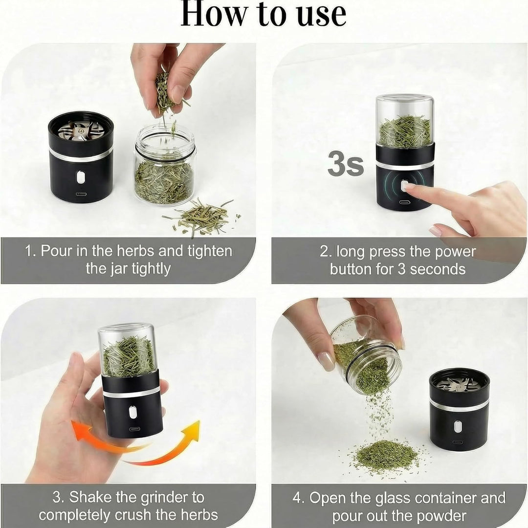 AiTURE Mini-Mühle, elektrisch, 400 mAh, mit 50-ml-Glas, einfach zu tragen (small), small