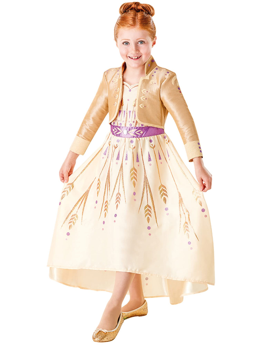 Rubie's Official Disney Frozen 2 Anna Deluxe Prolog-Kleid, Kostüm für Kinder, Grösse 9 - 10 Jahre 9 