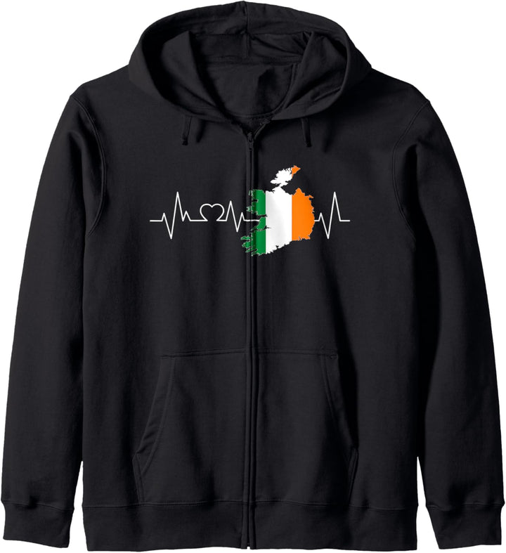 Irland Herzschlag Reise Spruch Ire Irin lustige Geschenkidee Kapuzenjacke