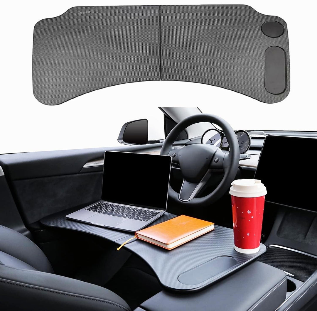 BMZX Lenkrad Schreibtisch Tragbare Auto Tisch Auto Esstisch mit Getränkehalter für Tesla Model 3 Mod