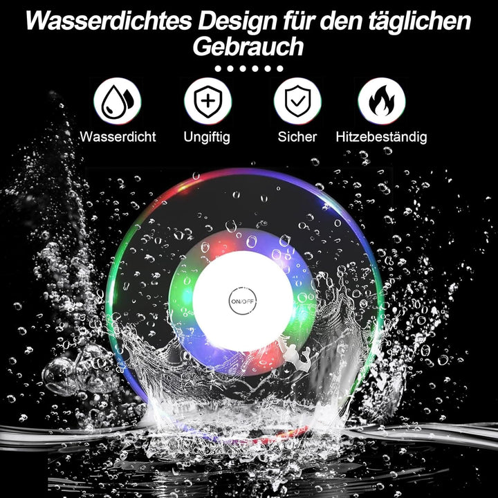 QESSUVNC 10 Stück LED Untersetzer,Bunt LED Untersetzer mit 7 Lichtmodi, 10CM Acryl Rund Wasserdichte