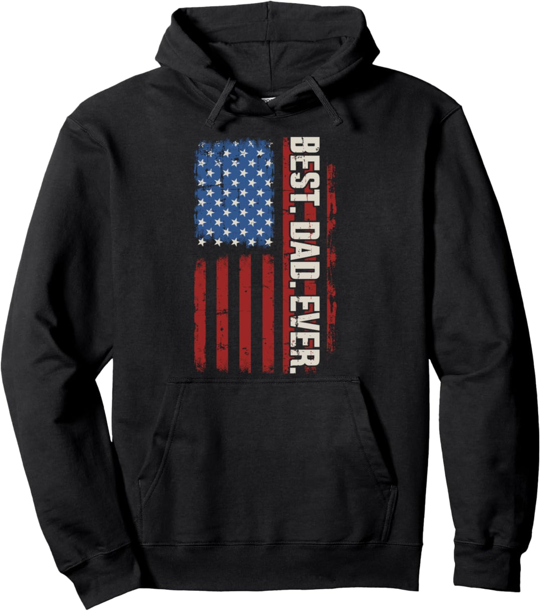 "Best Dad ever with us", amerikanische Flagge, Vintage-Stil zum Vatertag Pullover Hoodie