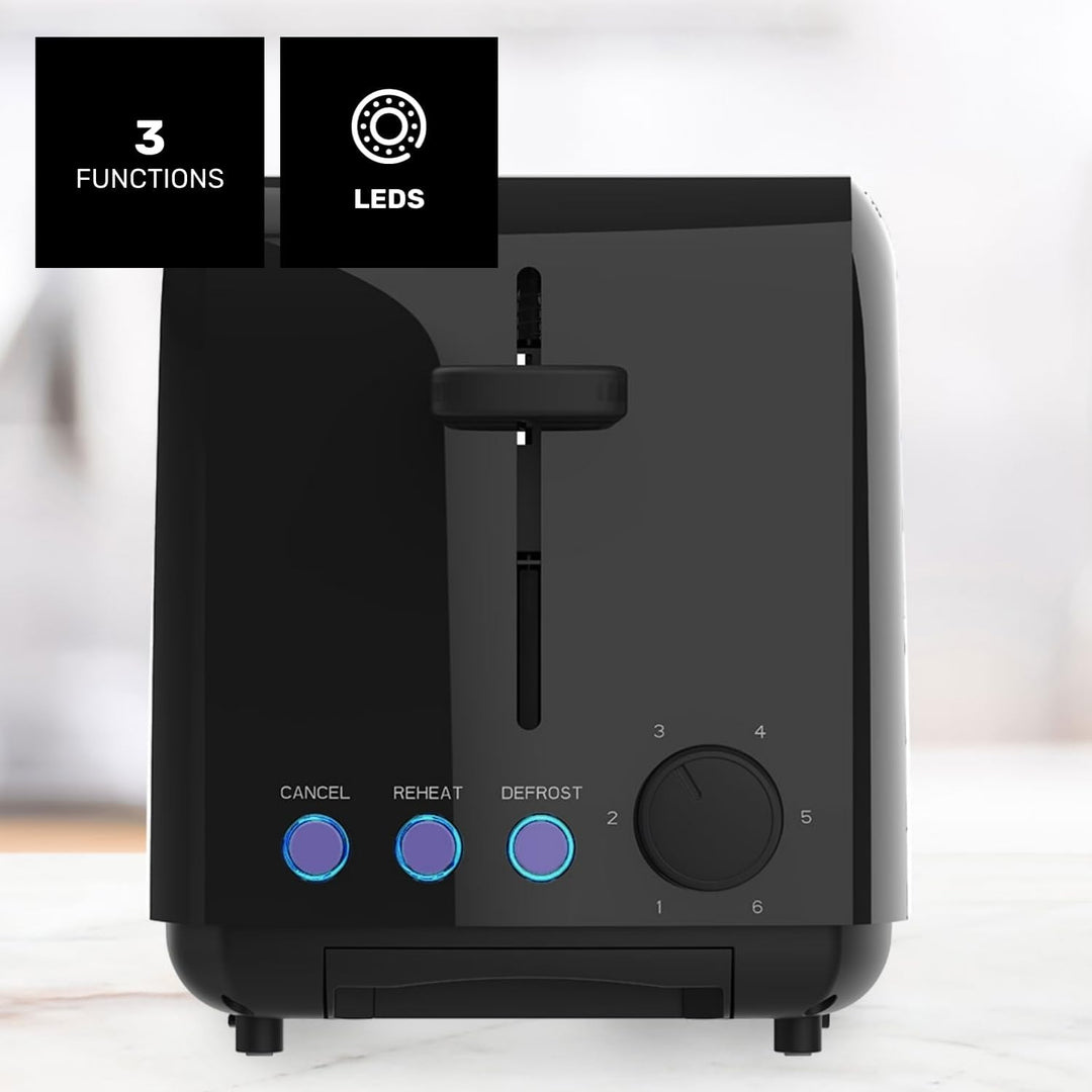 Taurus Amazing TO3000 - Brotröster 1450W, 2 extra lange und extra breite Schlitze, 6 Toaststufen, 3