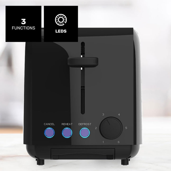 Taurus Amazing TO3000 - Brotröster 1450W, 2 extra lange und extra breite Schlitze, 6 Toaststufen, 3