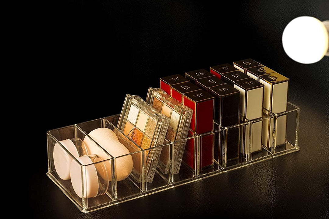 Seitop 2 Stücke Abnehmbarer Kosmetik Organizer 8 Fächern Make-up-Organizer Acryl Aufbewahrungsboxen,