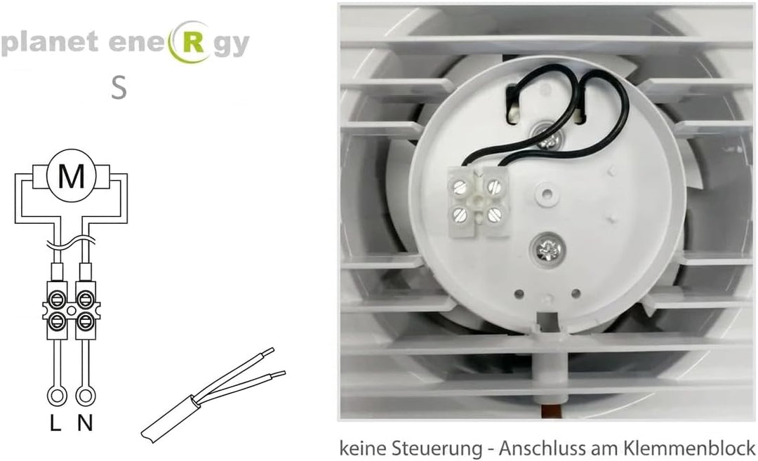 Planet eneRgy – minimalistischer Wandventilator mit leiser Technik, effizienter Luftleistung Ø80/Ø10