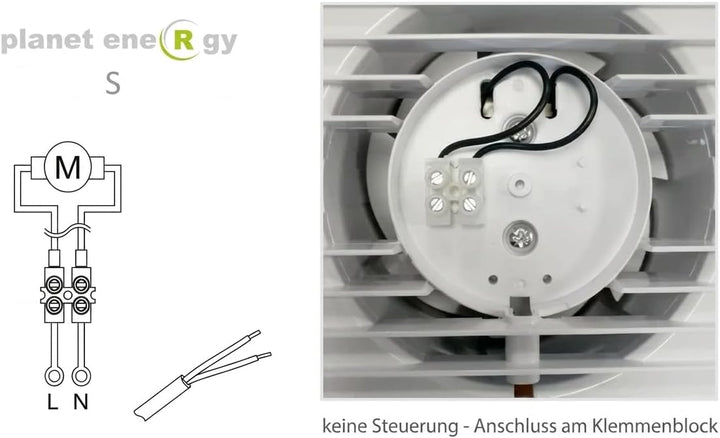 Planet eneRgy – minimalistischer Wandventilator mit leiser Technik, effizienter Luftleistung Ø80/Ø10